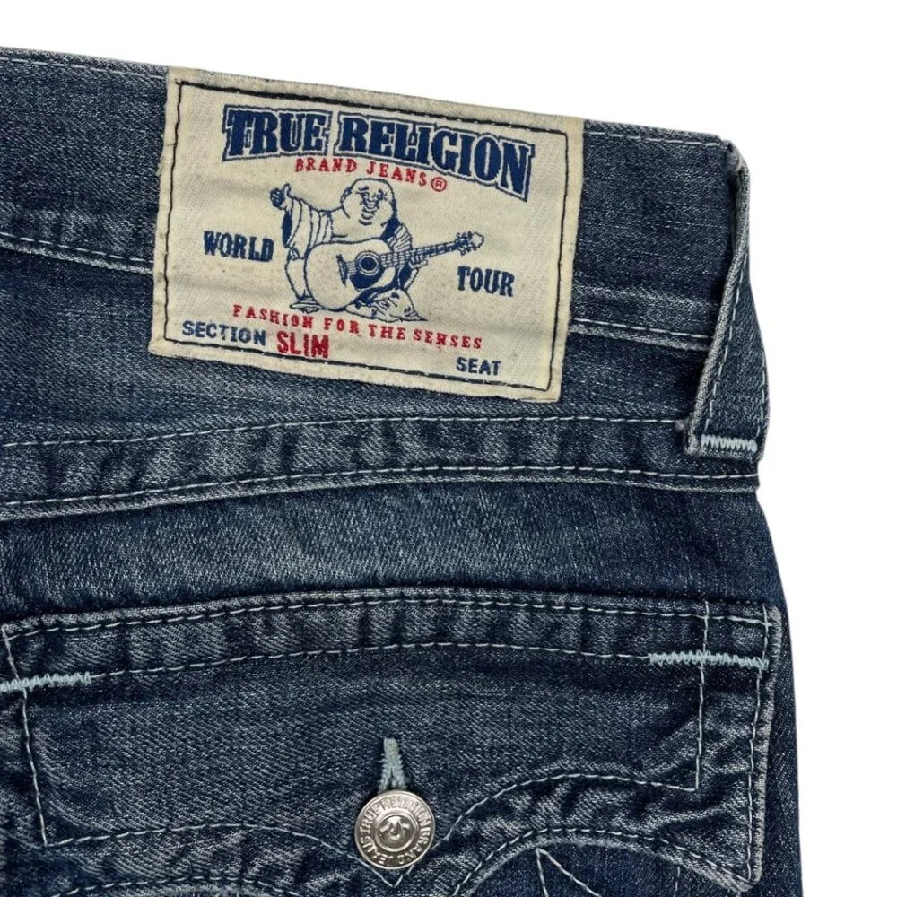 True Religion Distressed Jeans Vintage Slim Straight Women's 28 Fits 32x33 - Picture 15 of 16